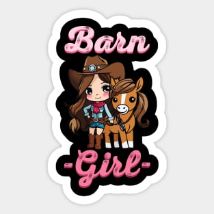 Barn Girl I Equestrian Pony Horse Fan Sticker